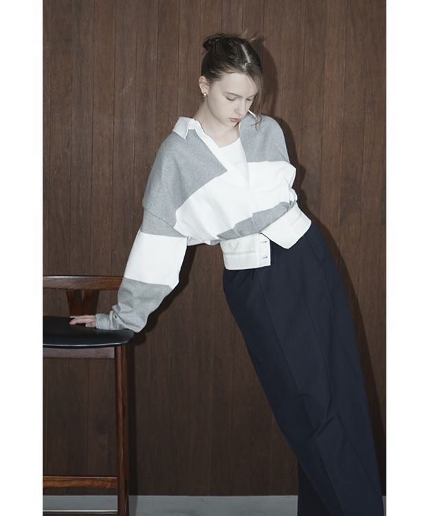 トップス CLANE  DEEP NECK WIDE RUGBY SHIRT セール】DEEP NECK WIDE RUGBY SHIRT(505394600) | クラネ(CLANE