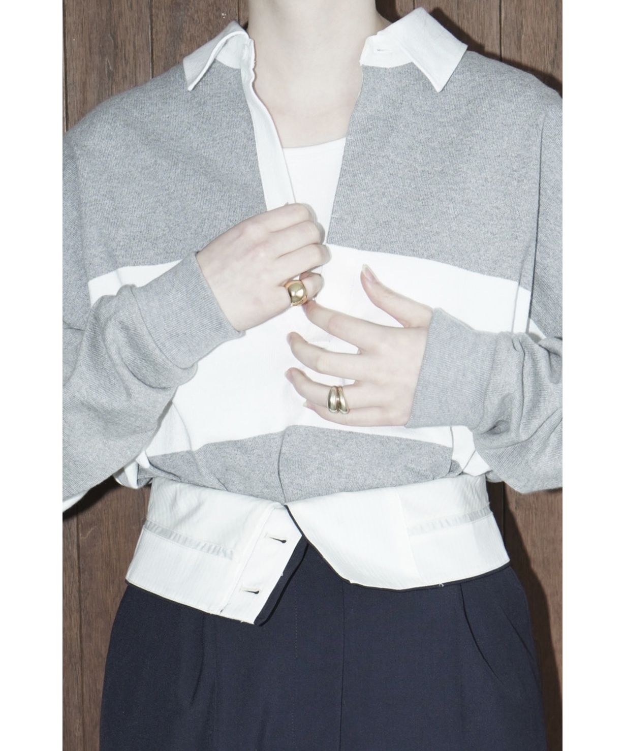 セール】DEEP NECK WIDE RUGBY SHIRT(505394600) | クラネ(CLANE