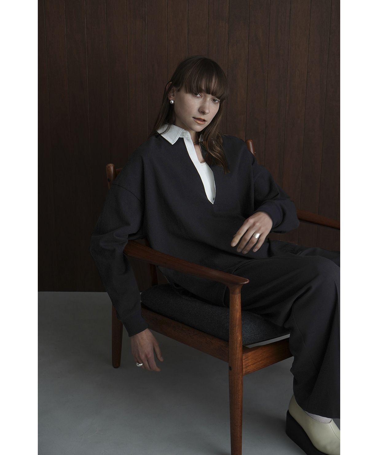 クラネ CLVE DEEP NECK WIDE RUGBY SHIRT セール】DEEP NECK WIDE RUGBY SHIRT(505394600) | クラネ(CLANE