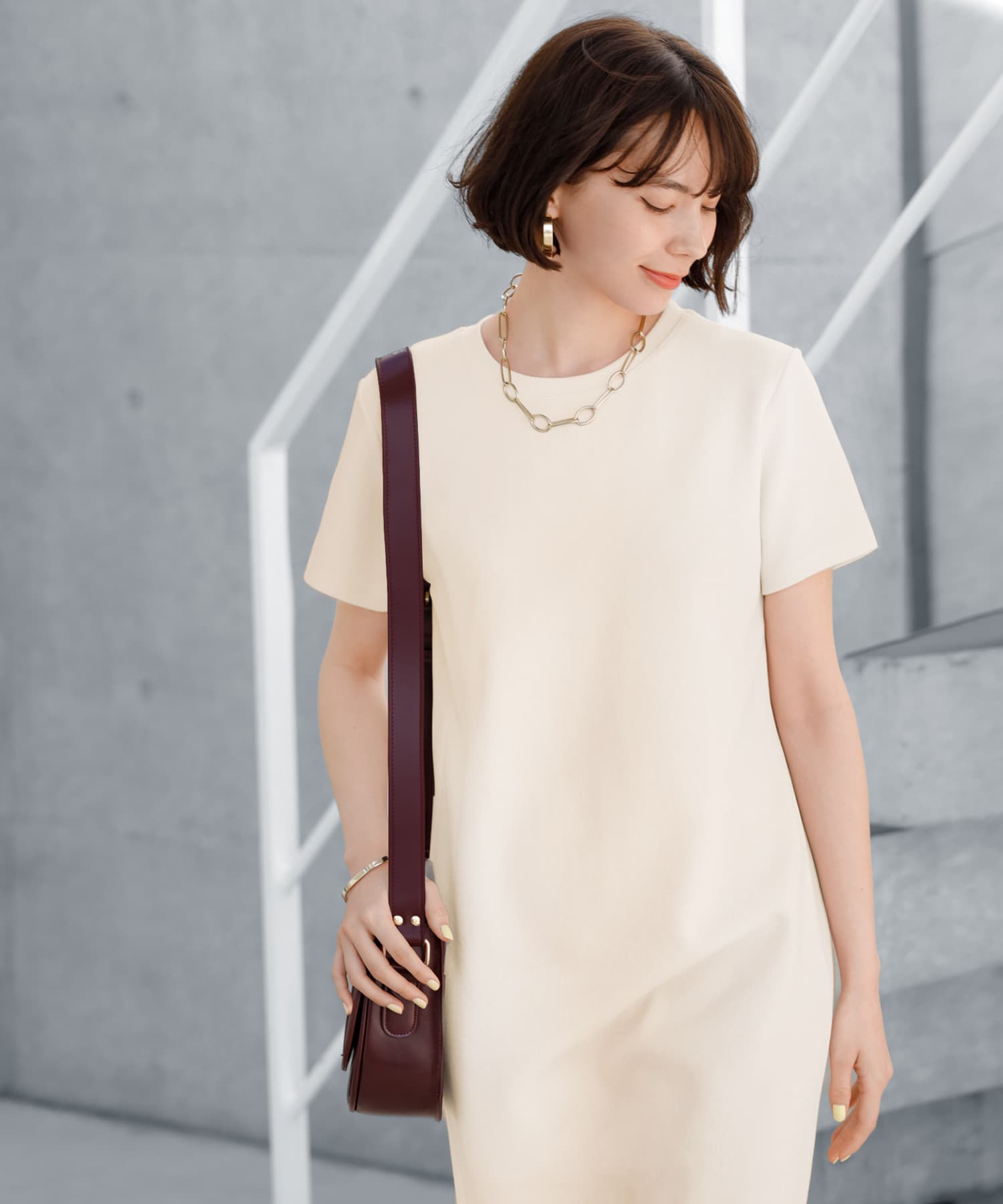 スタイルデリ STYLE DELI 拾わないTシャツ型Iラインワンピース スタイルデリ STYLE DELI 拾わないTシャツ型Iラインワンピース