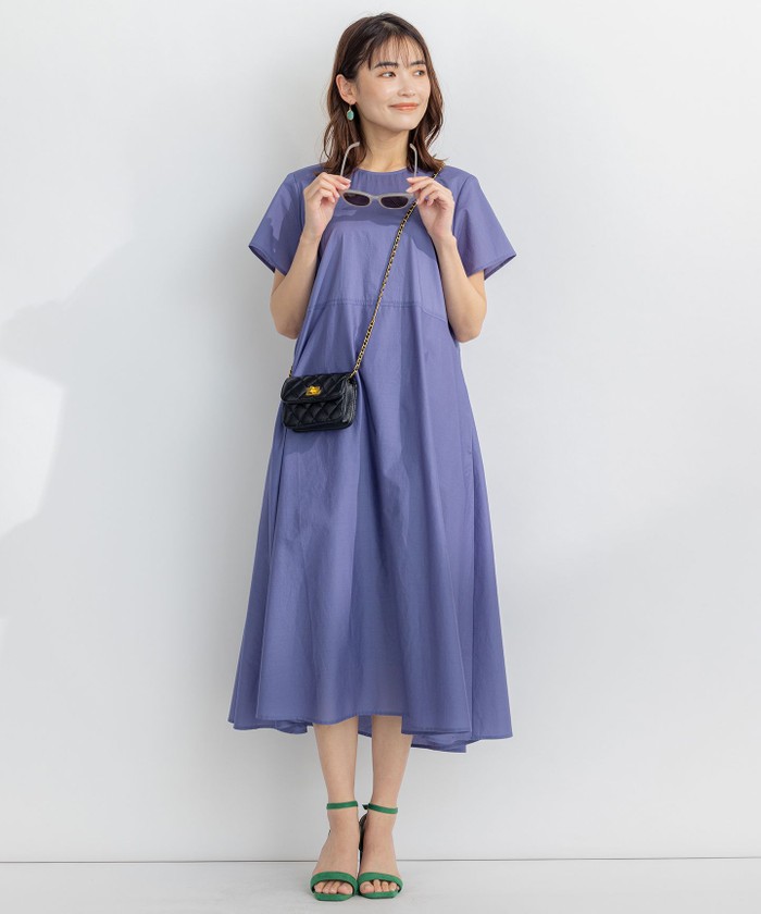 送料込/関税込■ERDEM■ドレープシルクとコットンのミディドレス セール 30%OFF】【洗える・共布ベルト付き】ナチュラル サマー