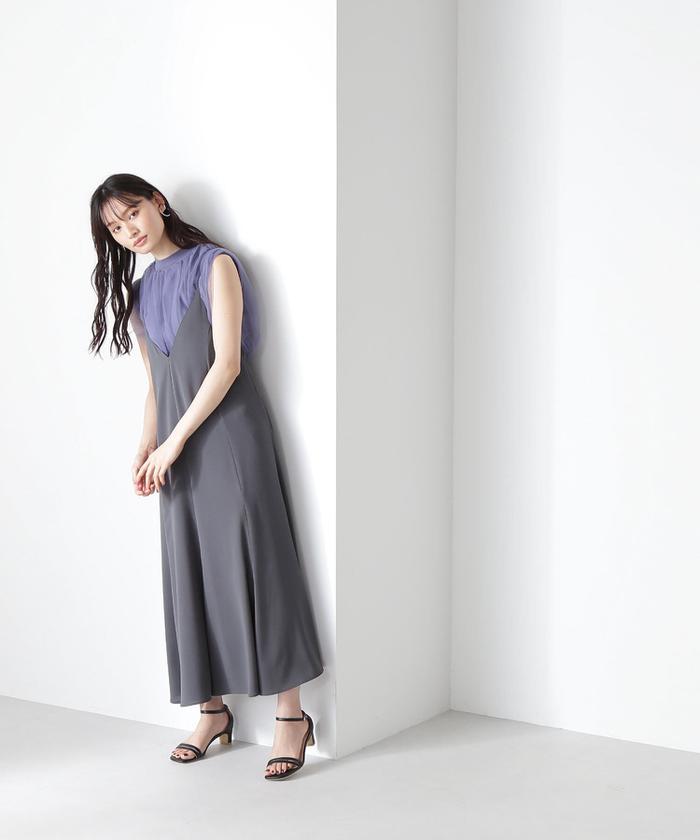 NATURAL BEAUTY BASIC チュールキャミレイヤードニット　未使用 NATURAL BEAUTY BASIC チュールキャミレイヤードニット 未使用