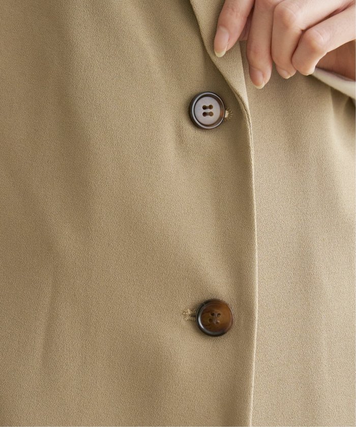 BEIGE リネン100％ ベルト付き 4ポケットベルテッドジレ 麻 ブラック 大きいサイズ レディース 麻調テーラーカラーサイドベルトジレ