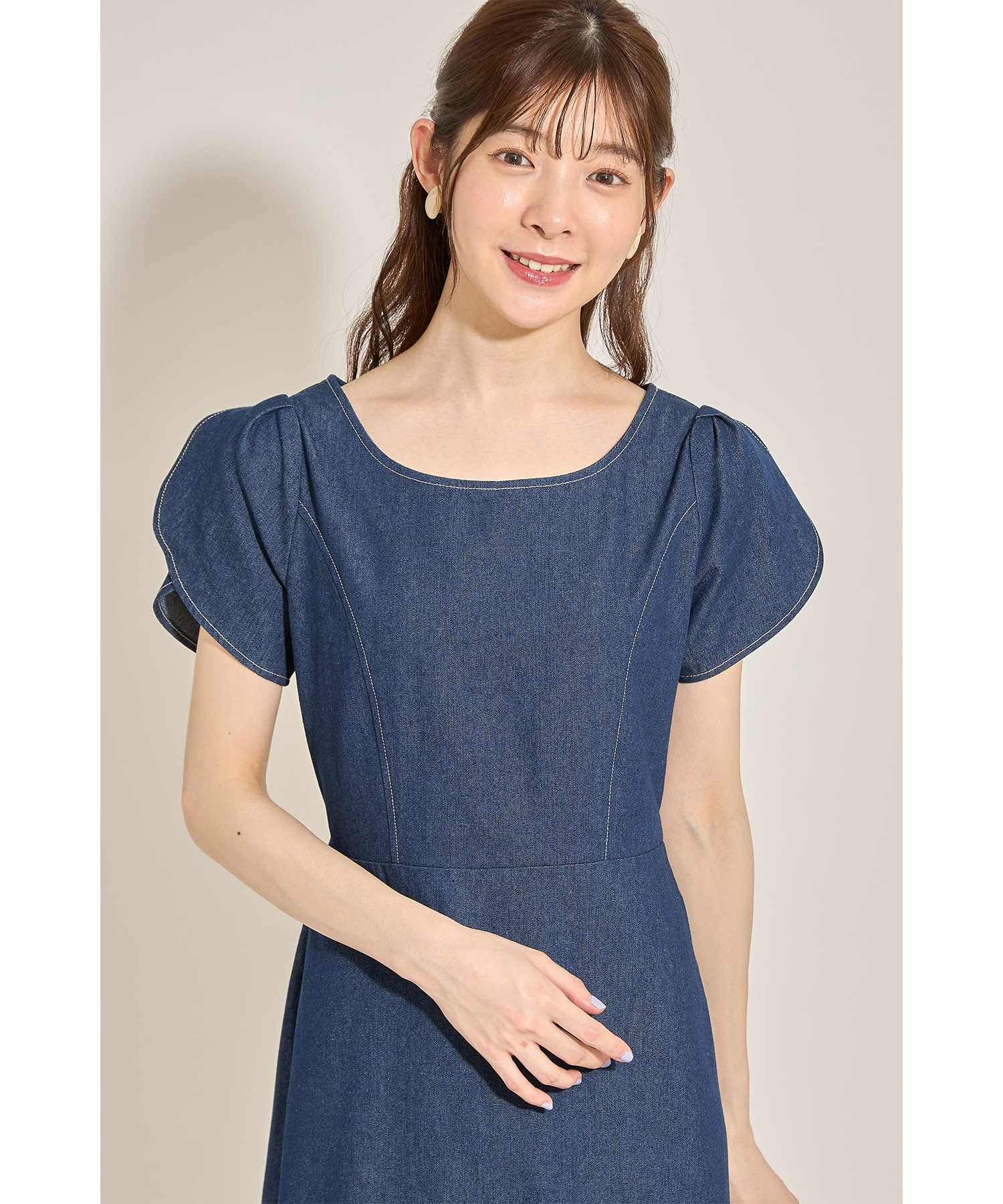⭐No.D489 色落ちライトデニム⭐3段フリルチューリップバッグ⭐リメイク No.D531 ライトデニム⭐【L】3段フリルチューリップバッグ