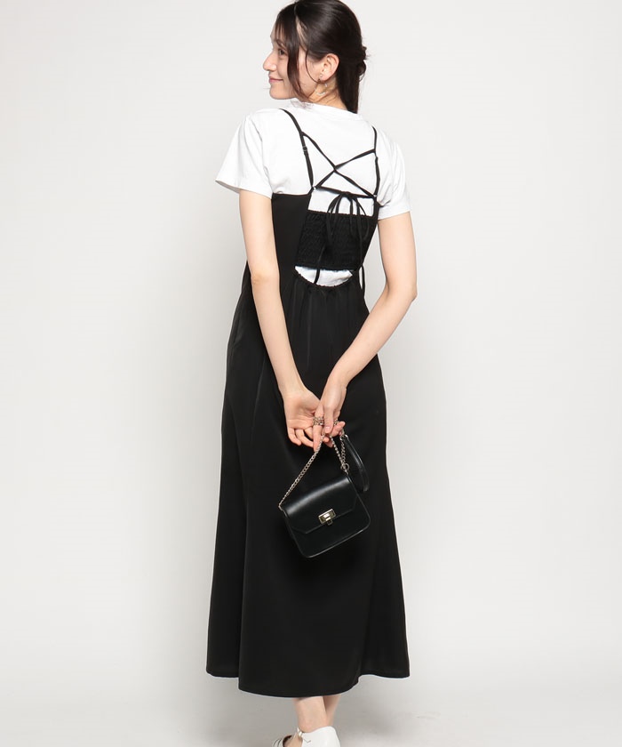 ナイスクラップ ♡ シャーリングキャミワンピ one after another NICE CLAUP/【one after another】Back