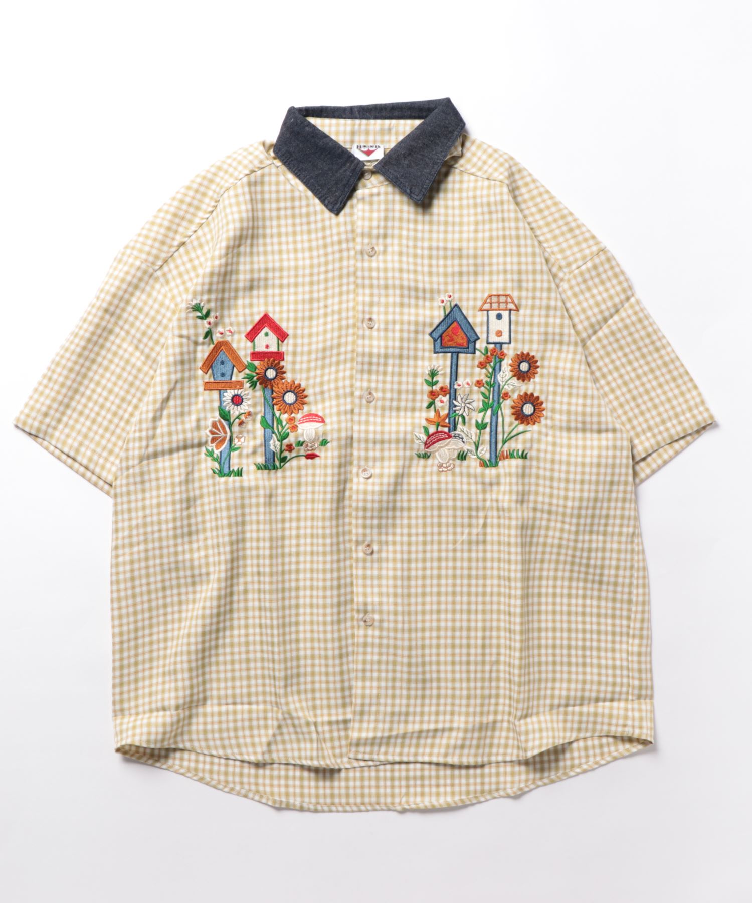 STELLA McCARTNEY 刺繍 チェック柄 ロングシャツ L 新品（グレン