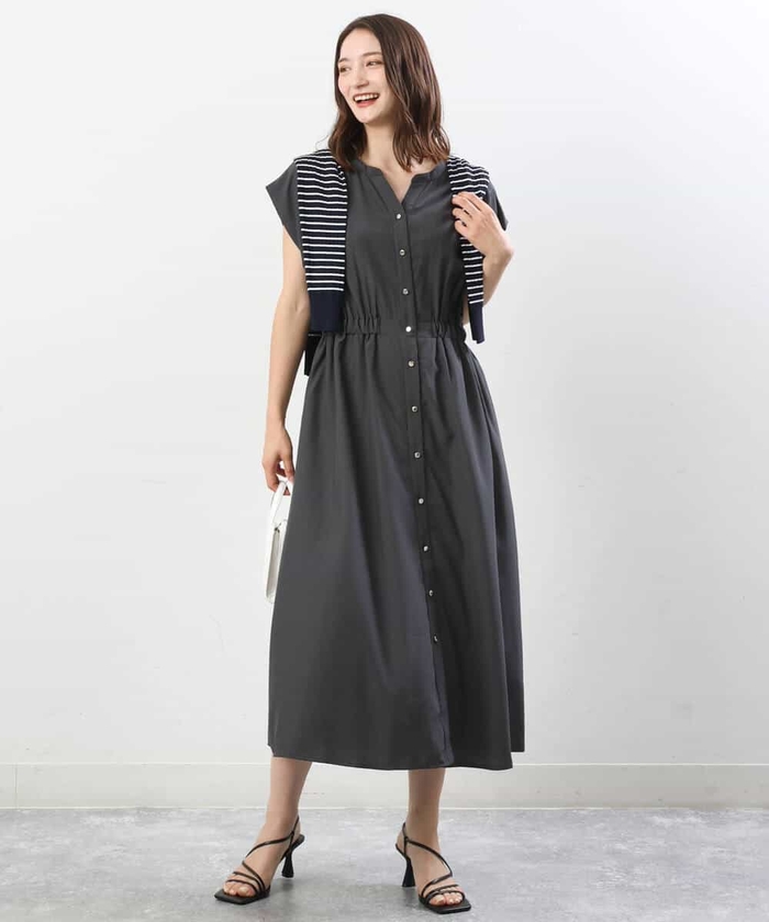 【Massimo dutti】フレンチスリーブワンピース GLOBAL WORK ワンピース MATINEE LINE/ティアードワンピース