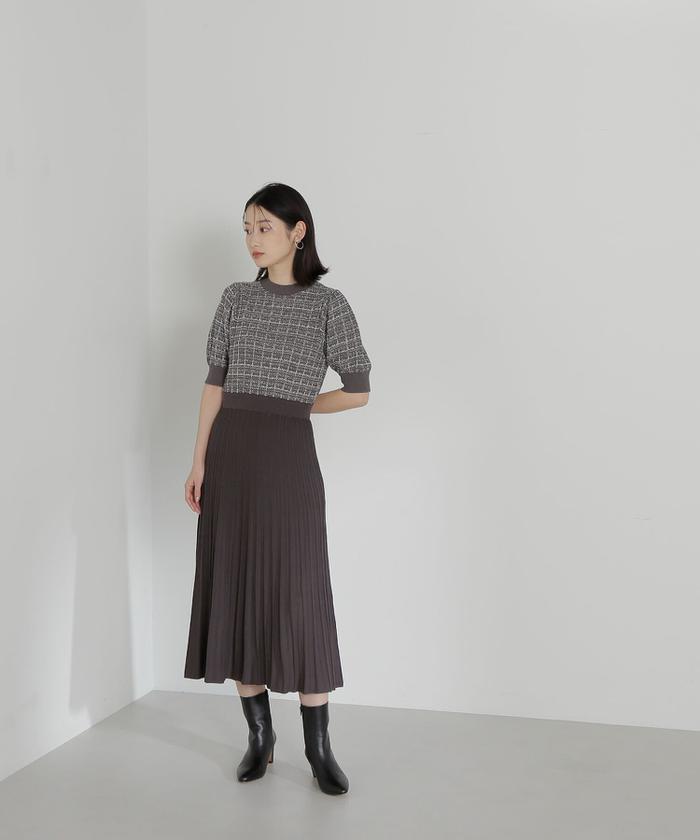 ツイードニットワンピース NATURAL BEAUTY BASIC NATURAL BEAUTY BASIC（ナチュラルビューティーベーシック）の