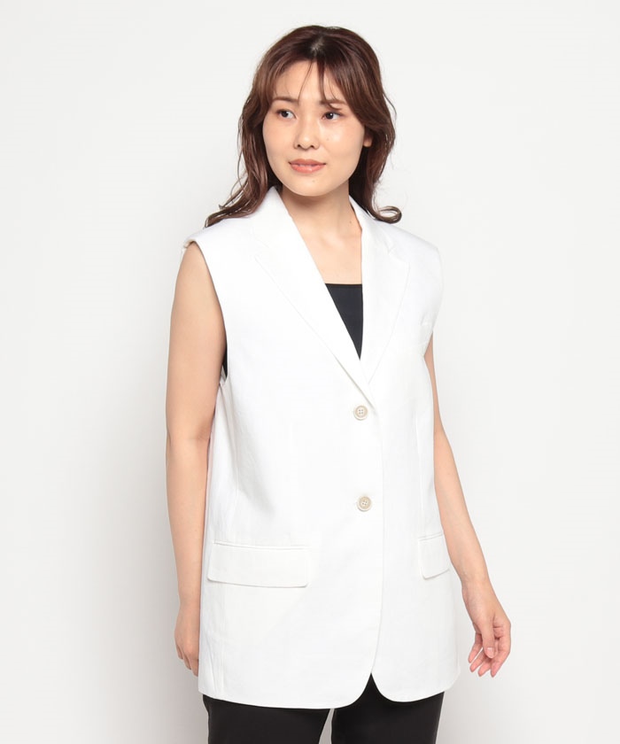 セール 30%OFF】ベスト GALENA LINEN BOXY OS VEST(505339005