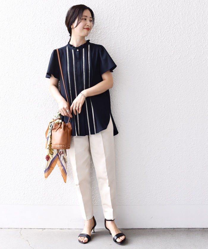 セール 50%OFF】* 〈手洗い可能〉チェック 配色 ハシゴレース