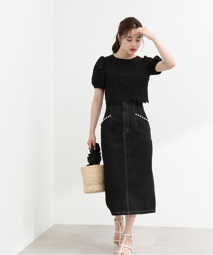 美品❤︎ プロポーション ボディドレッシング ハイウエストタイトスカート 黒 S セール 30%OFF】｜美人百花5月号掲載商品｜フロント釦ハイ