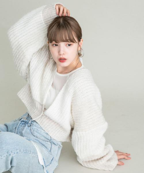 フーディーショートカーディガン セール 60%OFF】BIGチェックショートカーディガン(505403328