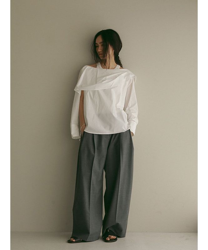 ETRE TOKYO ウエストアジャスタブルタックワイドパンツ ウエストアジャスタブルタックワイドパンツ(S NAVY): ETRE TOKYO