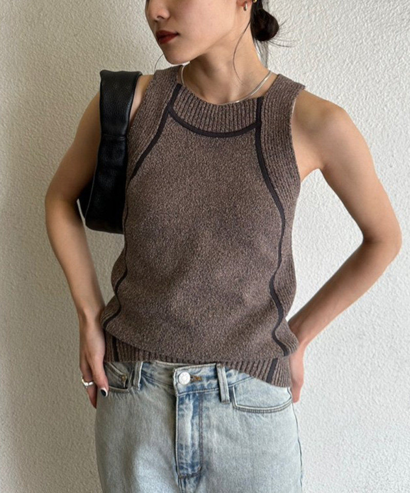 【TODAYFUL】Line Knit Tanktoptラインニットタンクトップ