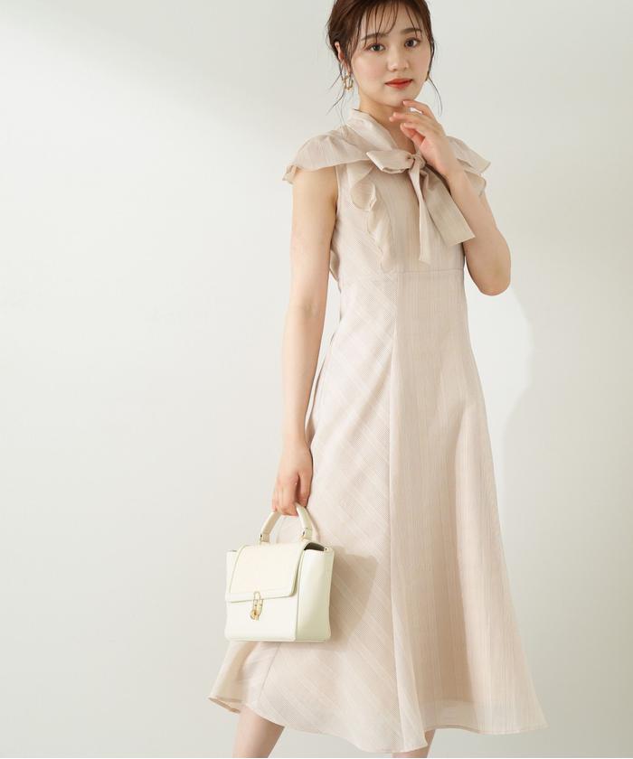 新品タグ付✨プロポーションボディドレッシング ラッフル袖 ワンピース ロング M セール】ラッフルチェックワンピース(505339433