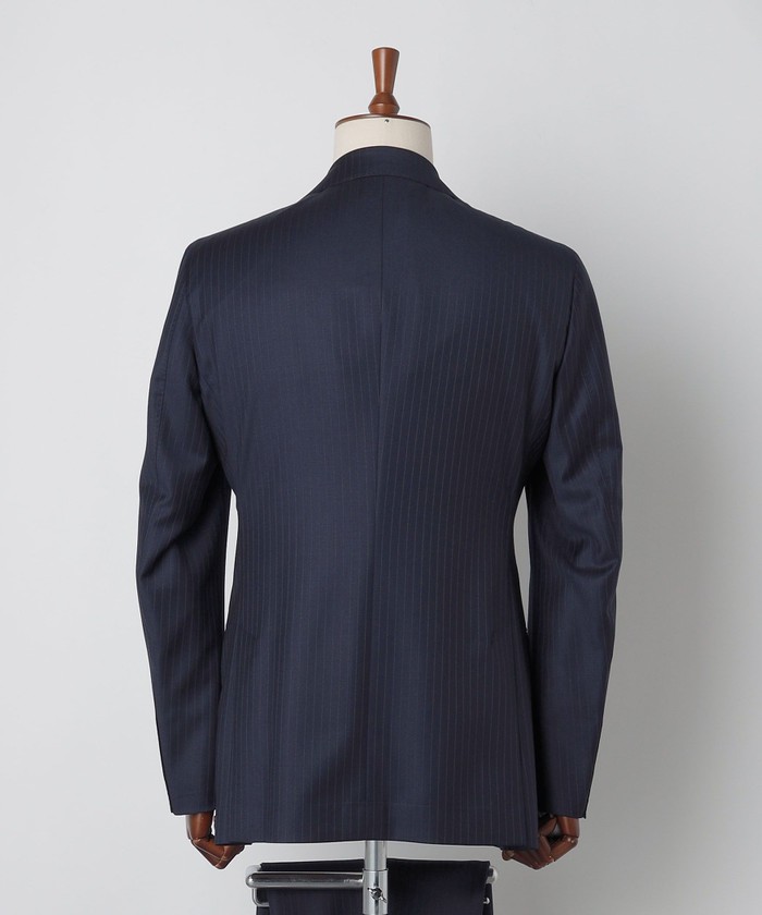 10万【新品】J PRESS Loro Piana ダブルジャケット ストライプ 最高 SHIPS: LORO PIANA FABRIC ジャーゼリー ジャケット