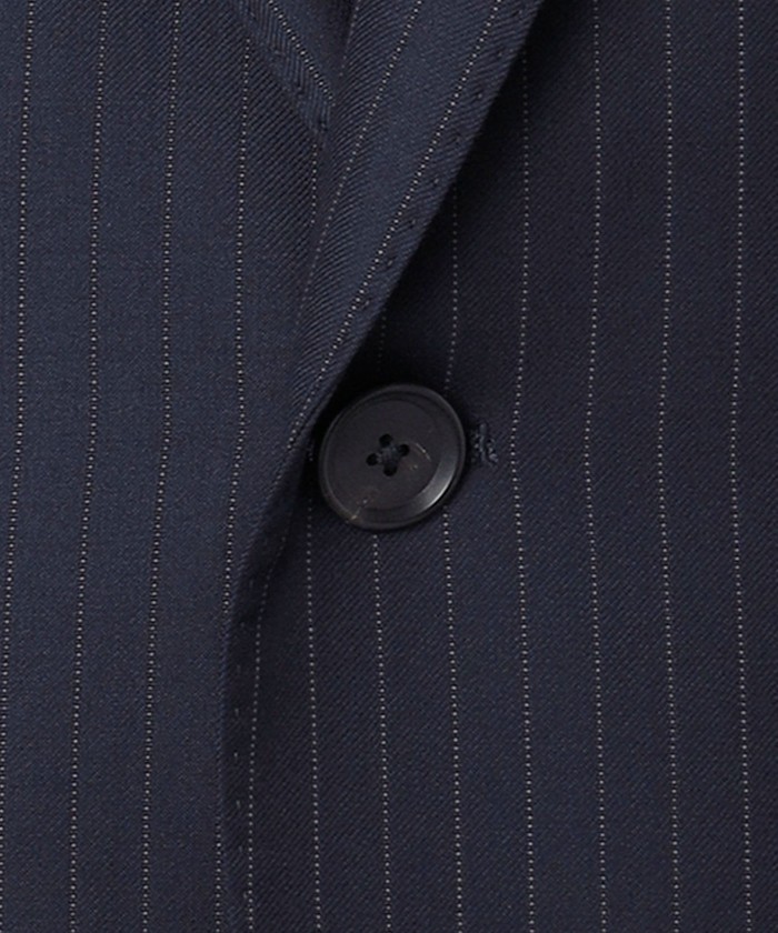 SHIPS ネイビー ストライプ スーツ　Loro Piana社製ファブリック Loro Piana Fabric】365 通年スーツ(ネイビー×ストライプ