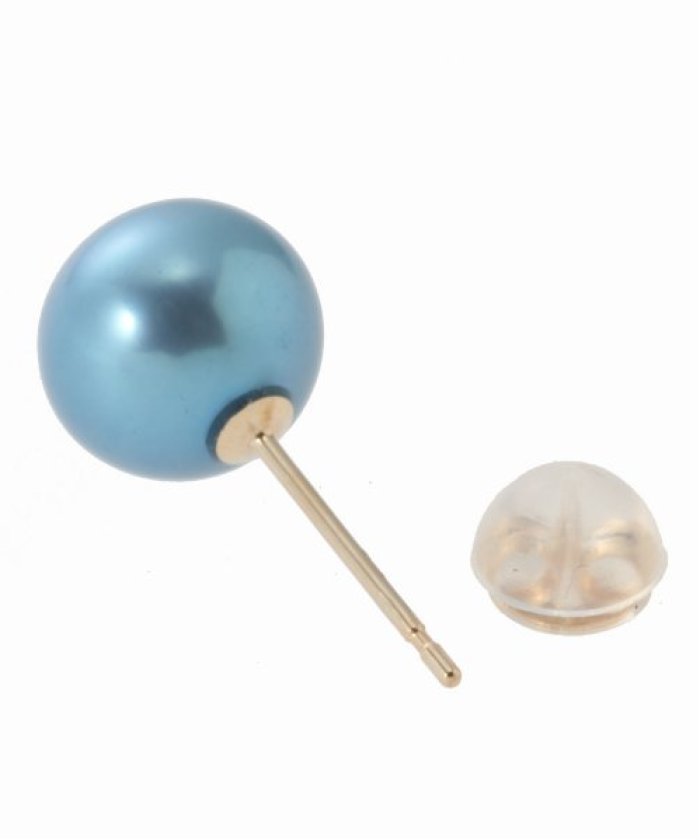 lilas インディゴパール一粒ピンピアス インディゴパール1粒ピンピアス K10（両耳）（ピアス（両耳用