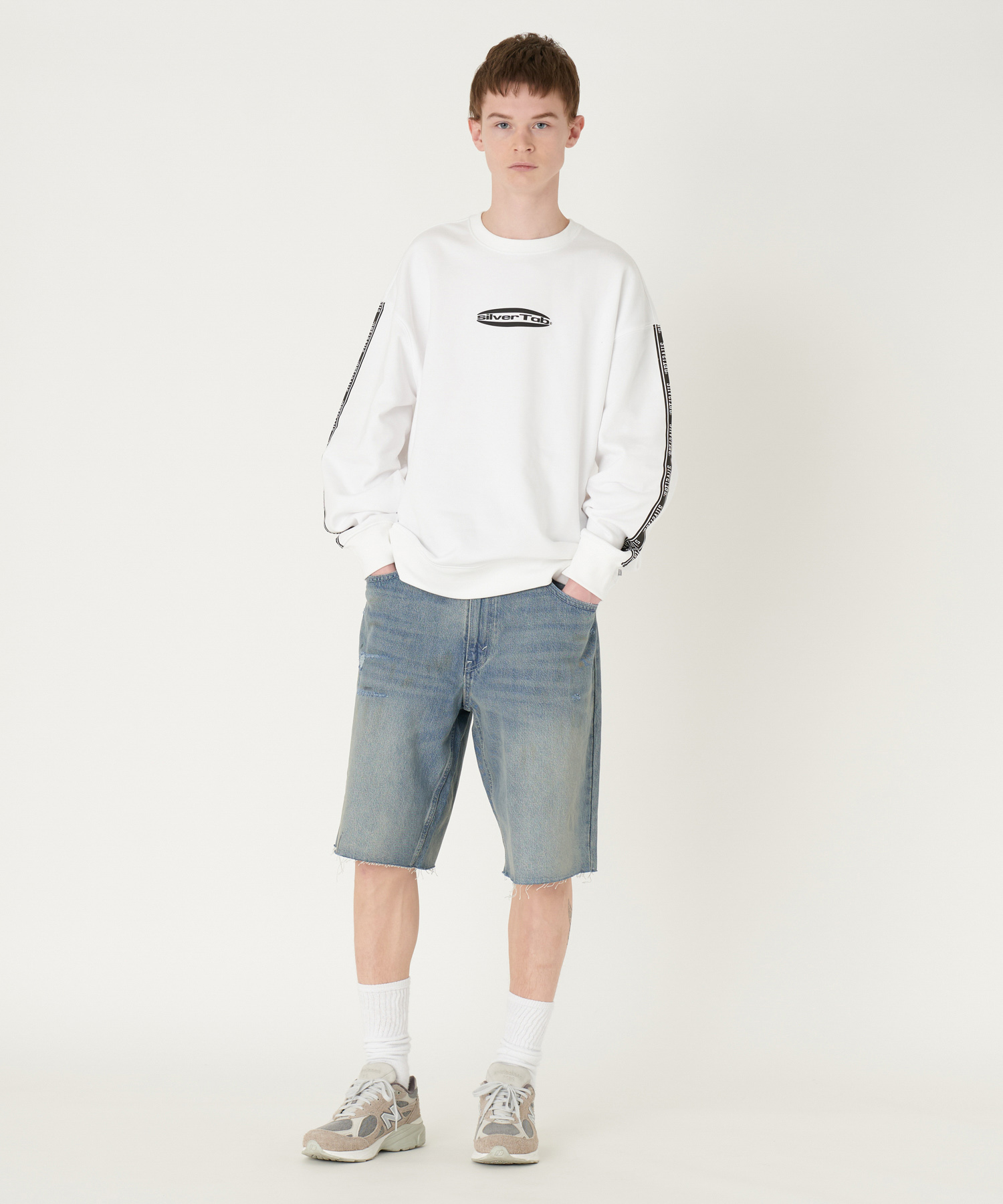 【希少】Levis シルバータブ サイズ34 USA製 ショーツ オリジナル Levi's - 90s USA製 リーバイス シルバータブ ルーズ バギー