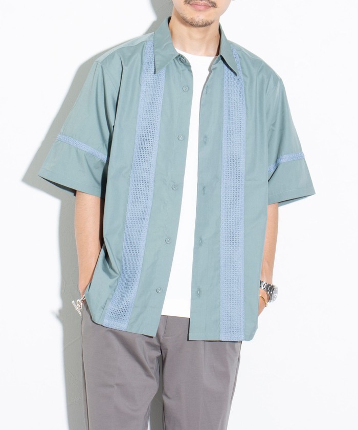 セール 50%OFF】【GLOSTER/グロスター】ラインメッシュ 切り替え