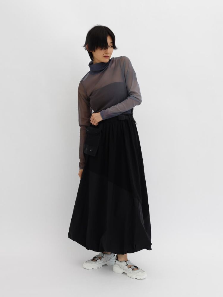 新品　ヤマダヤ　LASUDラシュッド メッシュポーチ付バルーンスカート 新品未使用タグ付 ヤマダヤLASUDラシュッド メッシュポーチ付