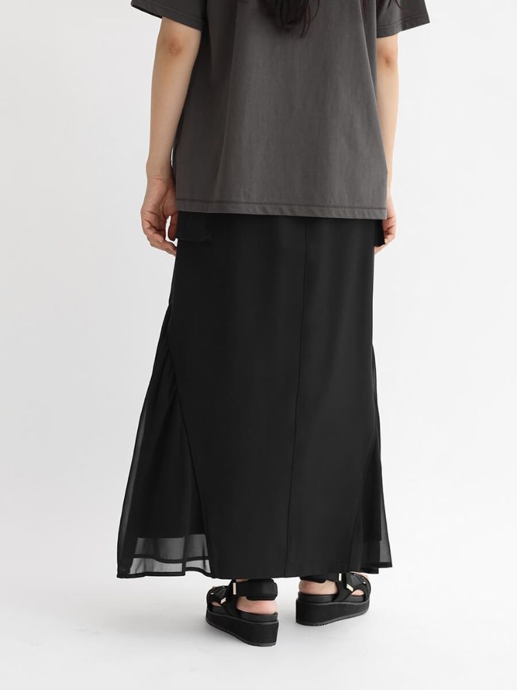 ラシュッド LASUD シフォン切り替えスカート(505405950 ラシュッド LASUD シフォン切り替えスカート(505405950