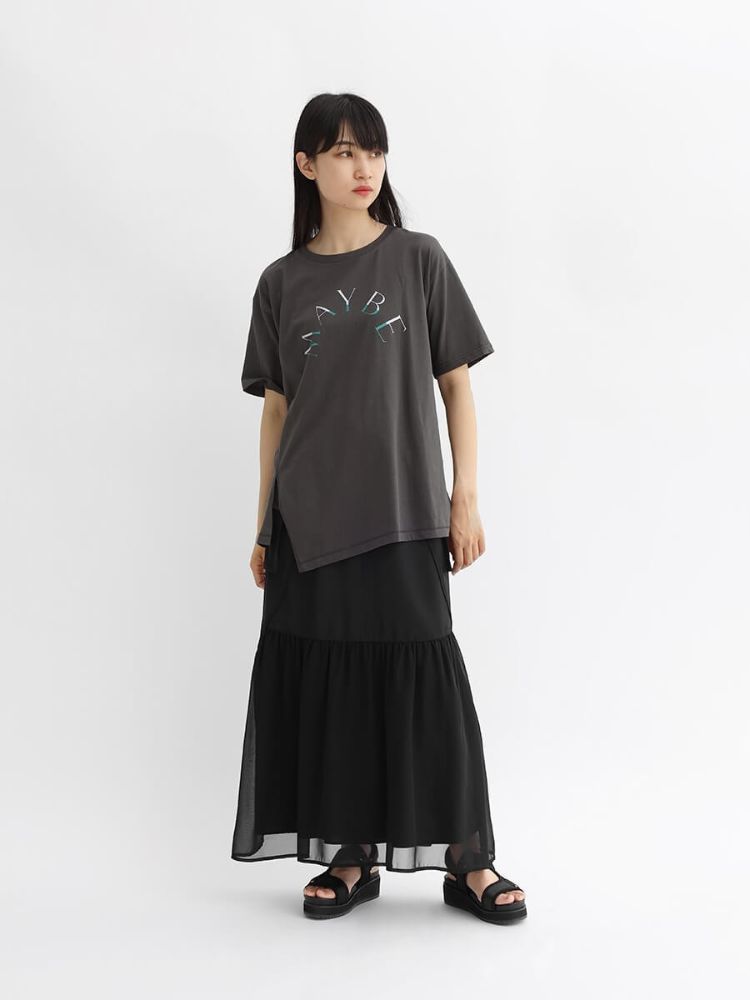 ラシュッド LASUD シフォン切り替えスカート(505405950 ラシュッド LASUD シフォン切り替えスカート(505405950