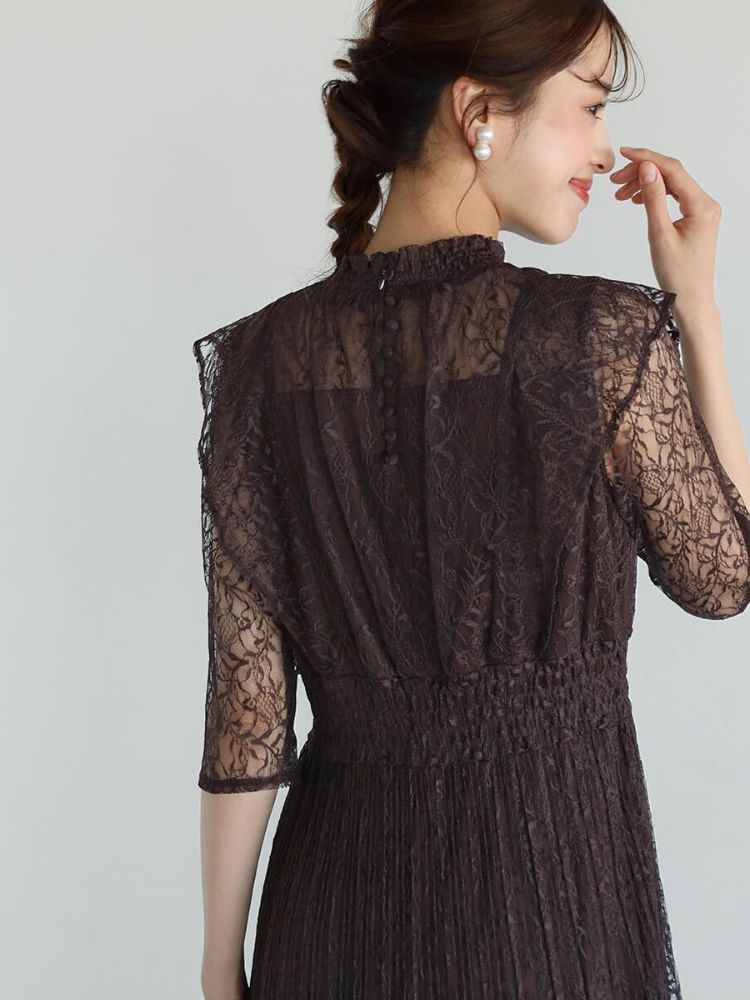 【定価16,000円】Vin　プリーツワンピース　グレー　L　ヤマダヤ 定価16,000円】Vin プリーツワンピース グレー L ヤマダヤ