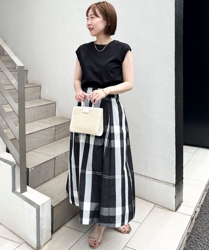 クーポン】<飯豊まりえさん着用>ウォッシャブルタフタチェック
