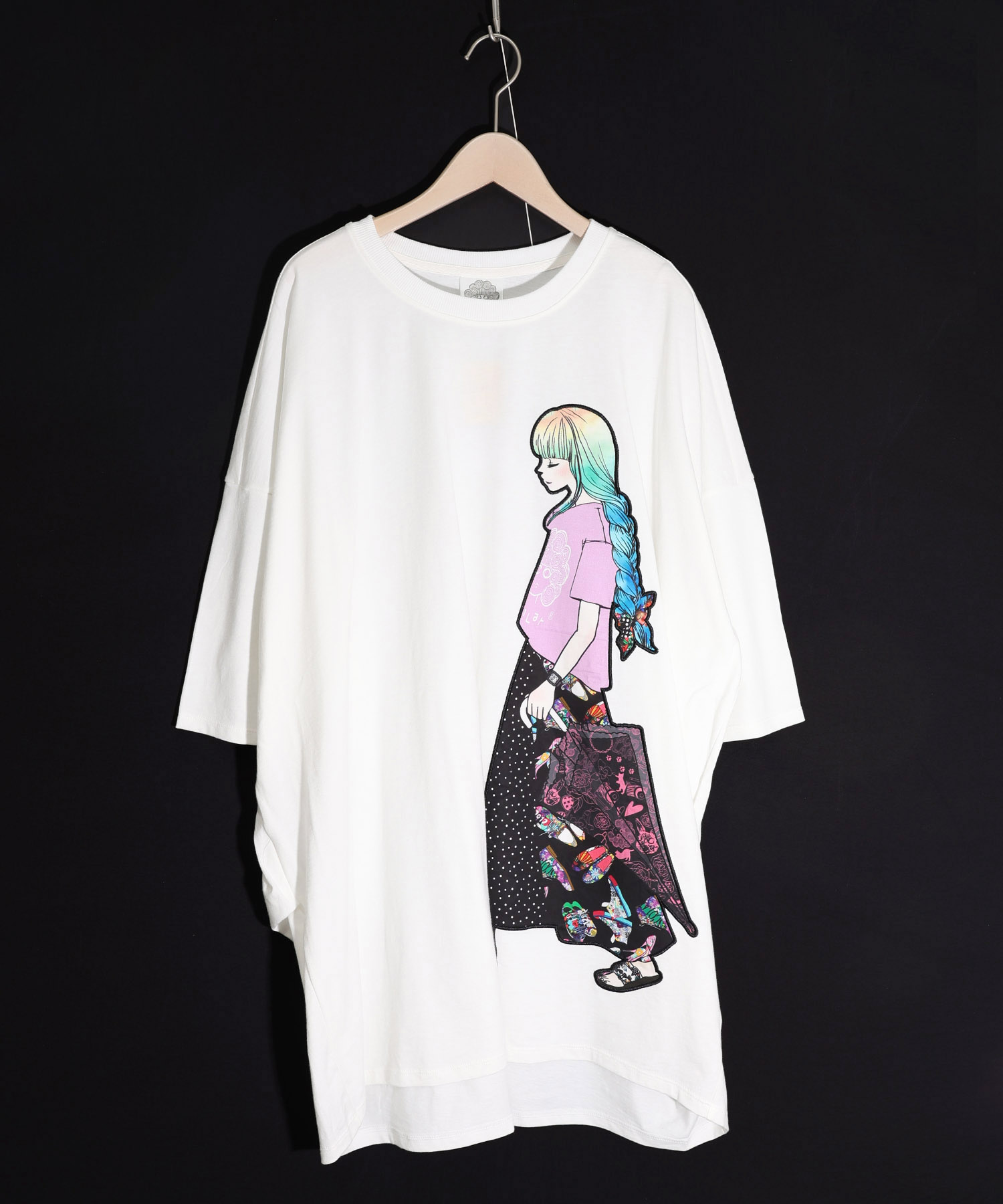 スカラー ScoLar スカラーコーデでおめかし女の子アップリケ ワンピ 新品 セール】スカラーコーデでおめかし女の子アップリケワンピ