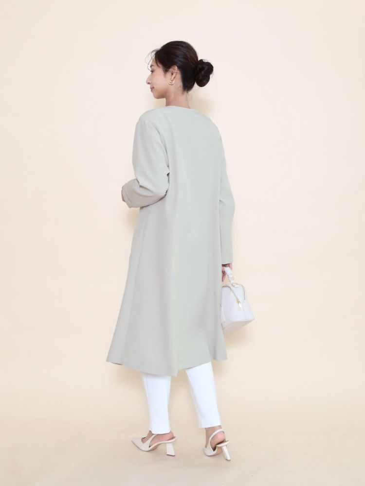 FENNEL　フェンネル　フロントフリルワンピースロングコート　９号 FENNELフェンネルフロントフリルワンピースロングコート9号