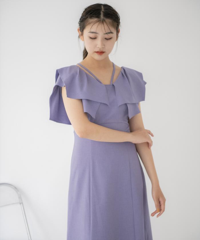 【新品未着用タグ付き】EPOCA 薄紫 フリルワンピース 40 タックフリルカラーワンピース(505418173) | レディアゼル