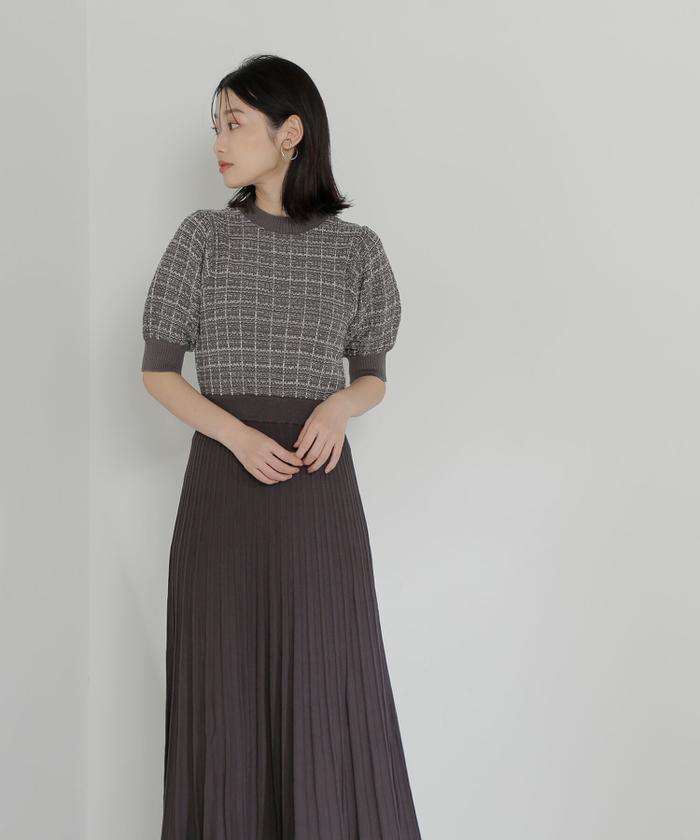 セール 30%OFF】ツイードニットワンピース23AW(505397486