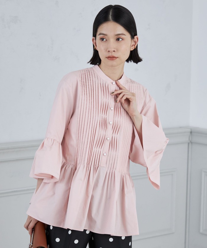 【年中無休】 セール 35%OFF】ピンタックペプラムブラウス(505399309 シャツ/ブラウス(長袖/七分)