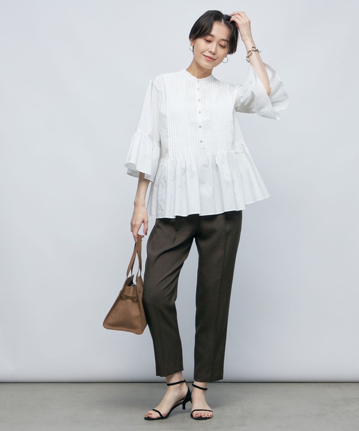 セール 35%OFF】ピンタックペプラムブラウス(505399309