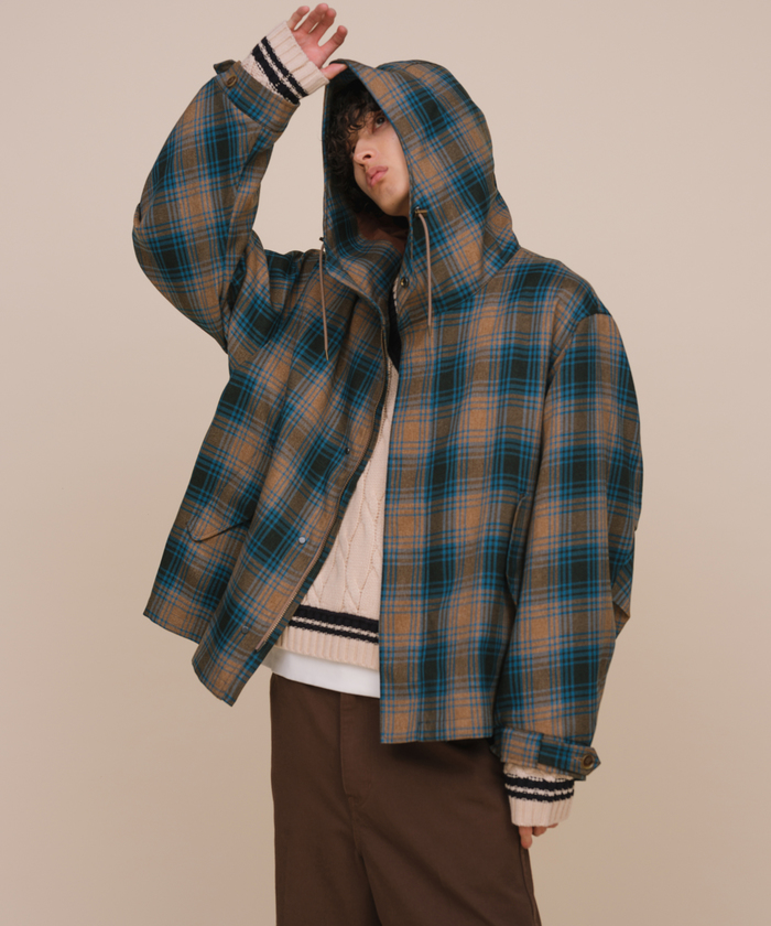 【TECHTWEED】オーバーショートコート ロングシーズン着用可能 グレー S ADAM ET ROPE'（アダムエロペ）の「【TECHTWEED】オーバー