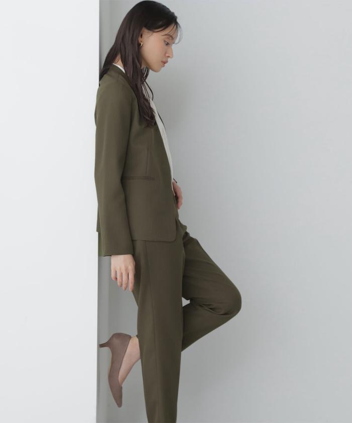 セール 30%OFF】＜パウダーツイルセットアップ＞ノーカラー