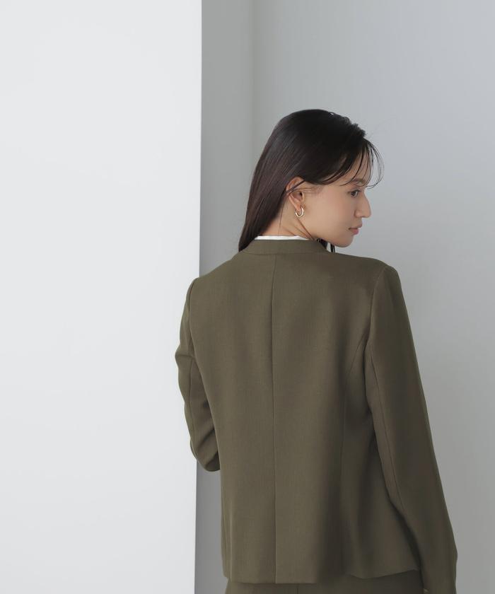 セール 30%OFF】<パウダーツイルセットアップ>ノーカラー セール 30%OFF】<パウダーツイルセットアップ>ノーカラー