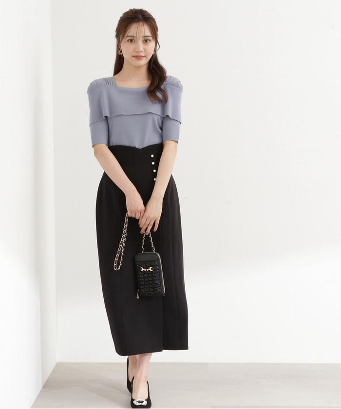 セール 50%OFF】ショルダーシフォンオフショルニット(505403167