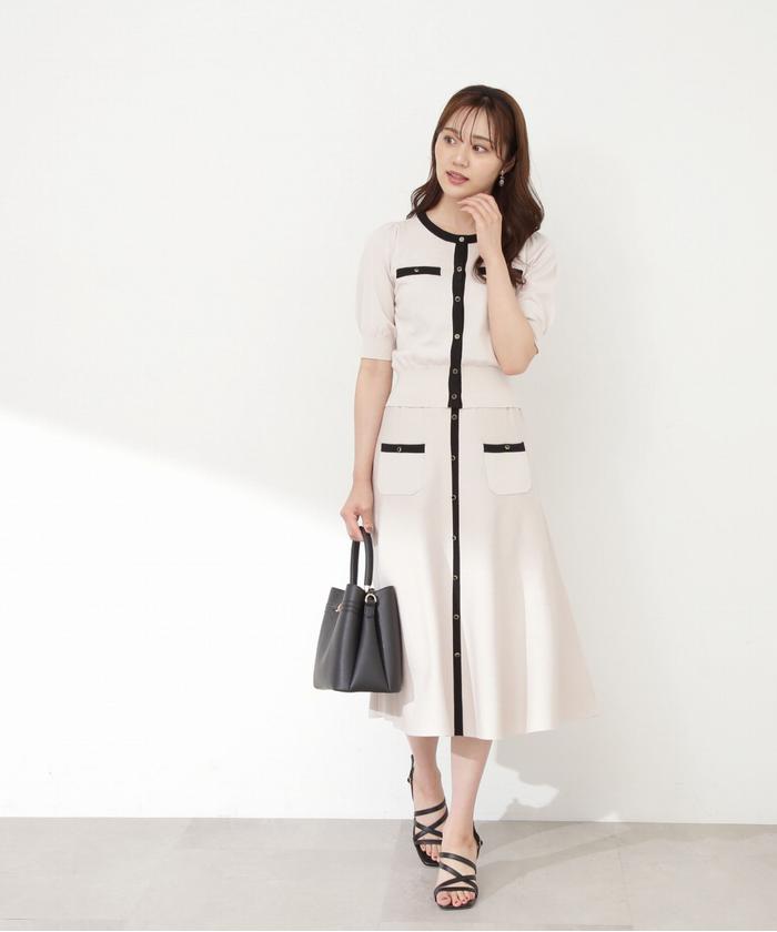 結婚祝い セール 50%OFF】【TVドラマ着用】クラシカルバイカラーニット ワンピース