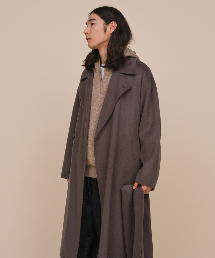 ADAM ET ROPE アダムロペ メリノウール ダブルフェイス コート メリノウール ダブルフェイス セミダブル オーバー コート