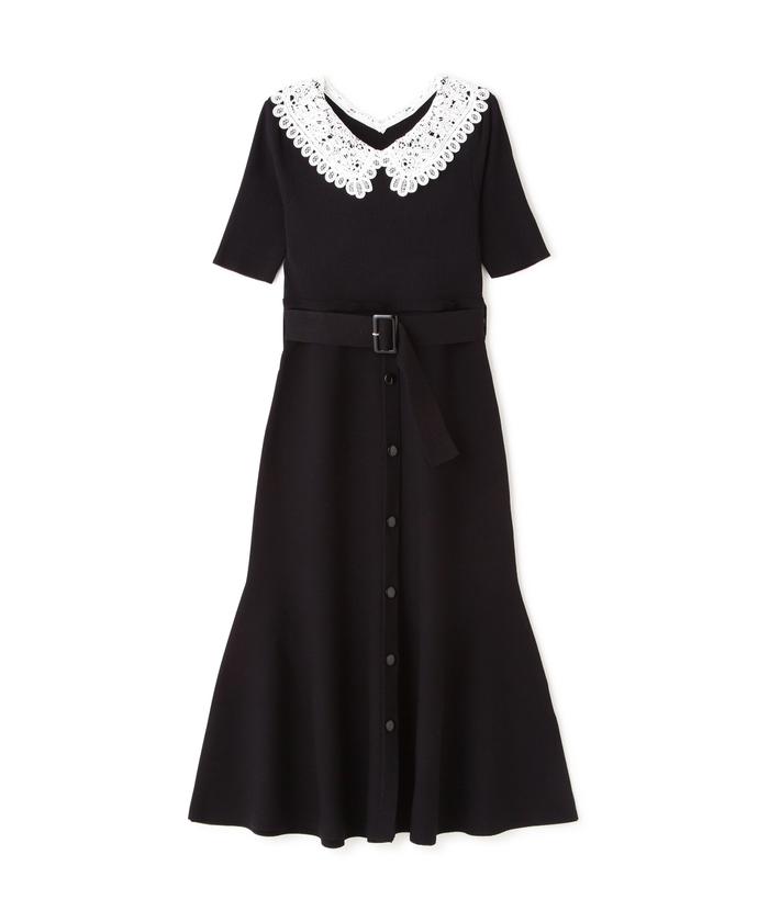 セール 50%OFF】レースカラーニットワンピース(505426849 セール 50%OFF】レースカラーニットワンピース(505426849