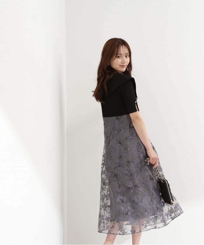 And couture❤︎ニットドッキングレースワンピース