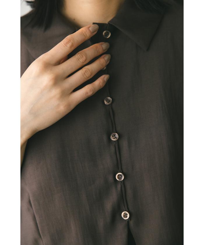 極美品✨ 完売品 24SS RISLEY シャツ×ベスト　ドッキング ブラック over size no collar mannish shirt / black | wee9s
