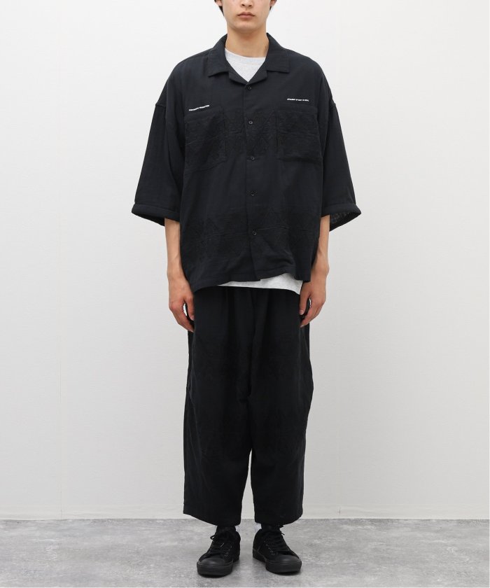 TIGHTBOOTH タイトブース シルバーグレー 半袖ボタンシャツ 開襟 TIGHTBOOTH / タイトブース】ダイヤモンド ロールアップシャツ