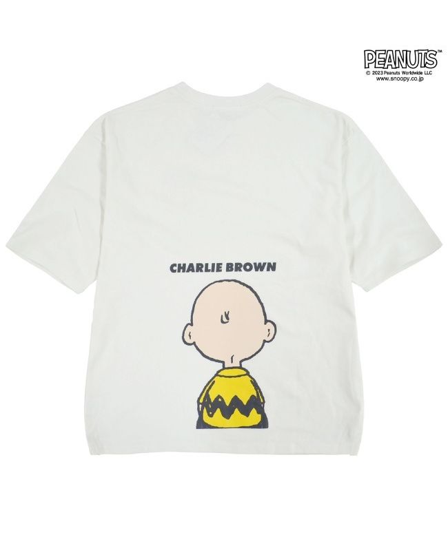 半袖 ミッドネック Tシャツ PEANUTS ピーナッツ チャーリー