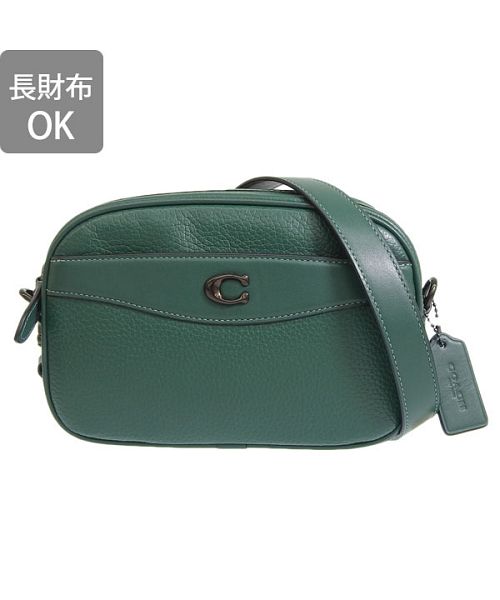 極美品 コーチ カメラバッグ 2way ショルダーバッグ レザー 斜め掛け 緑 極美品 コーチ カメラバッグ 2way ショルダーバッグ レザー 斜め