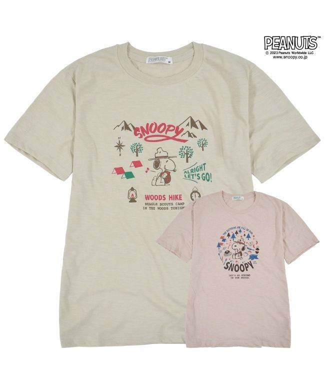 ピーナッツ PEANUTS スヌーピー Tシャツ 半袖 トップス キャンプ