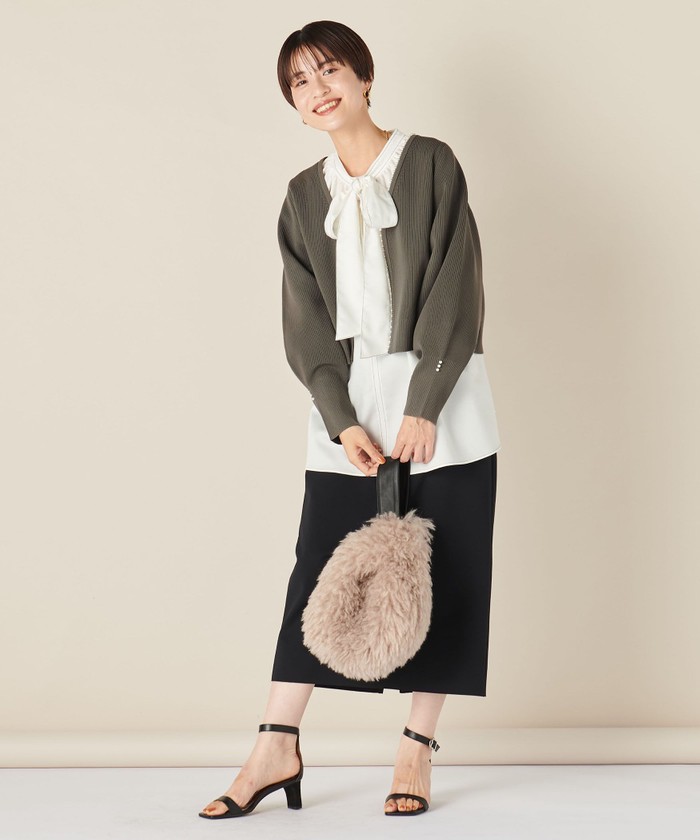 セール 30%OFF】《手洗い可能》ミニパールVネックカーディガン セール 30%OFF】《手洗い可能》ミニパールVネックカーディガン