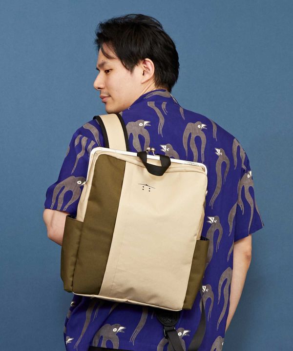 がま口リュック 作り方 受注製作]3way 11号帆布 前ポケットの
